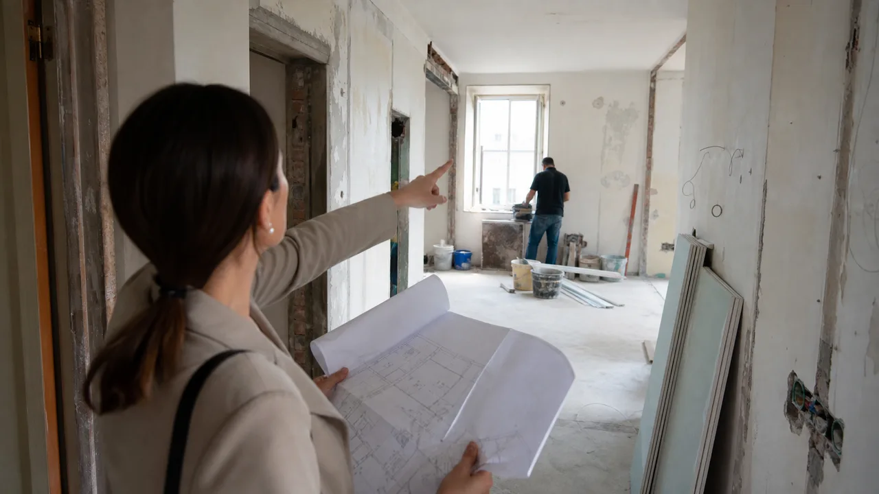 Architetto d'interni segue i lavori in cantiere a Milano